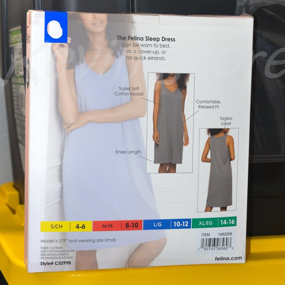 Gray / Blue Felina Ladies' Sleep Dress, 2-pack - Picture 7 of 7